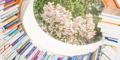 Stimmungsbild Bibliothek und Fruehling