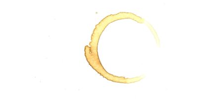 weisses Bild mit kreisförmigen, goldgelbem Abdruck – vermutlich einer Flüssigkeit
