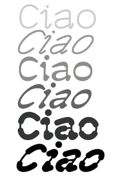 Bild von Schriftart «Ciao», entworfen von Massimiliano Audretsch