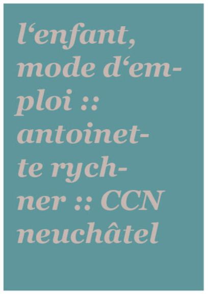 L'entfant, mode d'emploi