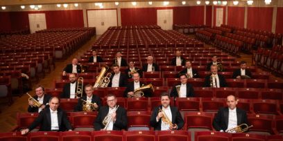 Gruppenfoto der Mitglieder des Philharmonic Brass Esembles