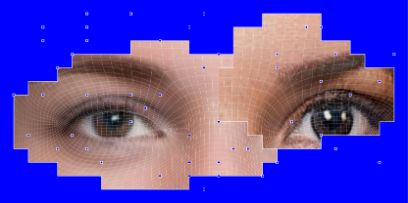 Alt-Text Bilder: Bild aus der Bildwelt für die Diplomveranstaltungen 22 im Pixel-Style, blau mit Gesichtsausschnitten.