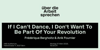Hinweisbild auf den Vortrag «Über die Arbeit sprechen» von Frédérique Bergholtz und Anik Fournier