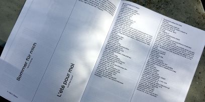 Un livre de poche ouvert sur un fond de pierre.