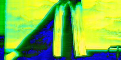 Playtime visual: Abstract picture in shades of blue, yellow and red