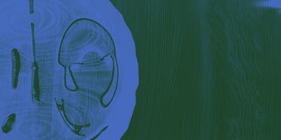 Ausschnitt Plakat CabaneB in den Farben Grün und Blau