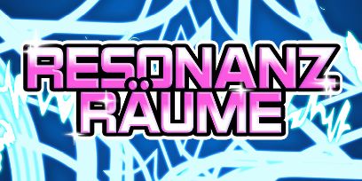 Grafik aus der Diplomkampagne mit den Wörter «RESONANZ RÄUME»
