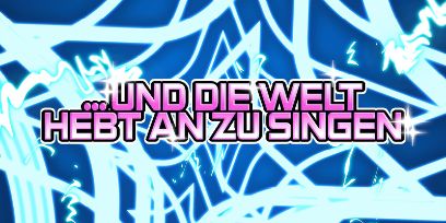 Grafik aus der Diplomkampagne mit den Wörter «UND DIE WELT HEBT AN ZU SINGEN...»