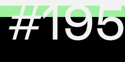 Grafik aus der Reihe: 4/5 der 2:1-Grafik in schwarz. Oberster Fünftel in Grün. Gross geschrieben in weisser Farbe #195