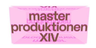 Grafische Schrift "Masterproduktionen 14"