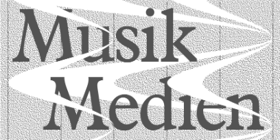 Grafik schwarzer Text, Musik Medien, auf s/w Hintergrund