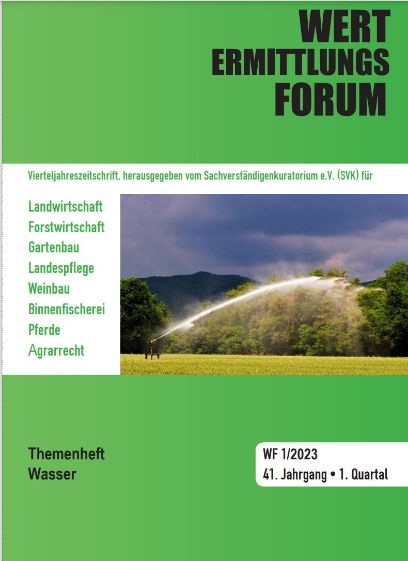 SVK Sachverständigen-Kuratorium, Wertermittlungsforum WF 1/2023 41. Jahrgang